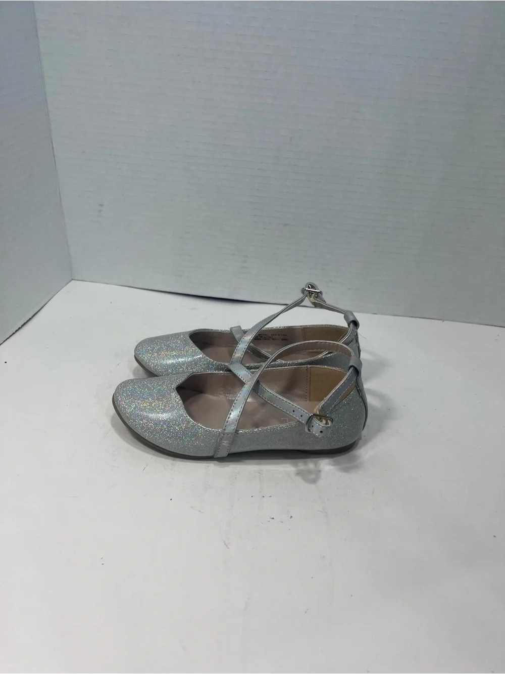 Set of 2 Place Girls' Glitter Mary Janes and Bow Ballet Flats - Gold and Silver